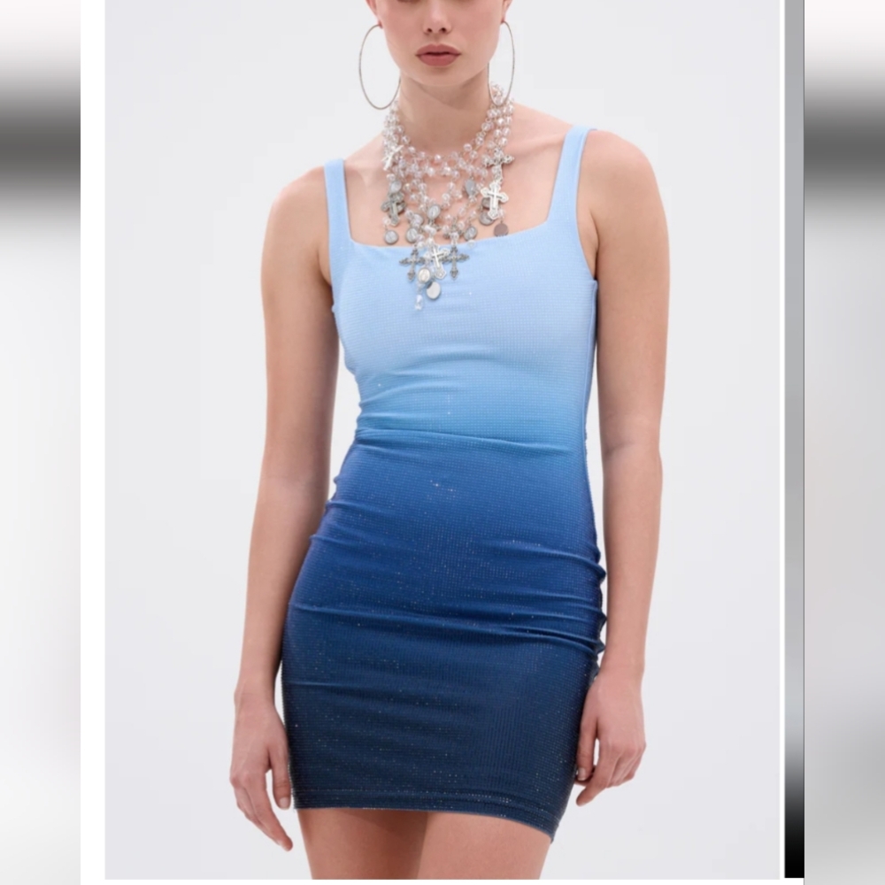Into The Night Gradient Rhinestone Dress